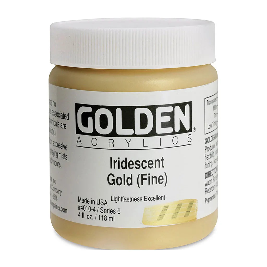 Golden Heavy Body Acrylic 4oz  Iridescent Gold (fine) S6