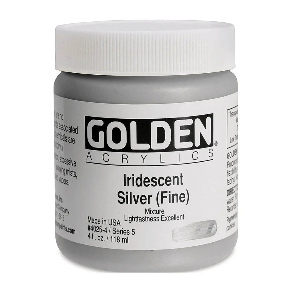Golden Heavy Body Acrylic 4oz Iridescent Silver (fine) S5
