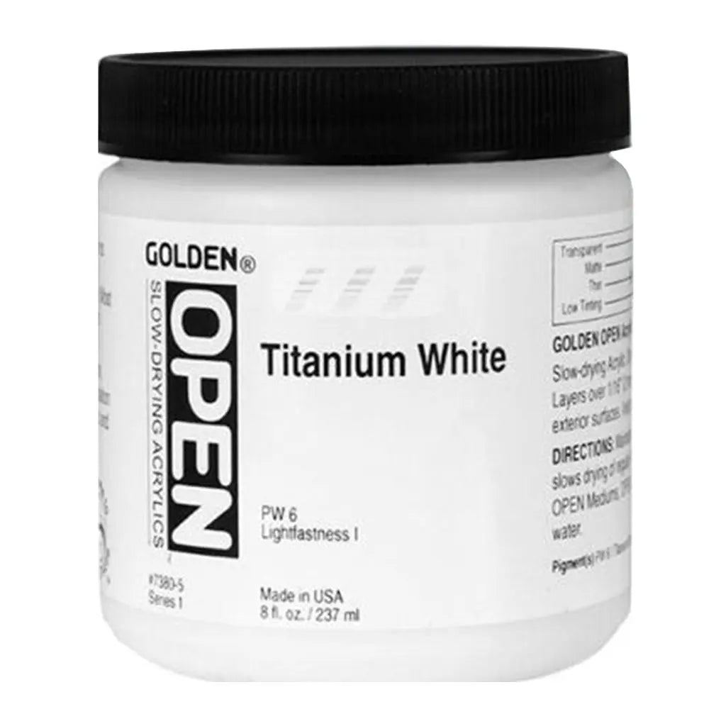 Golden OPEN Slow-Drying Acrylic Paint 8oz Titanium White S1