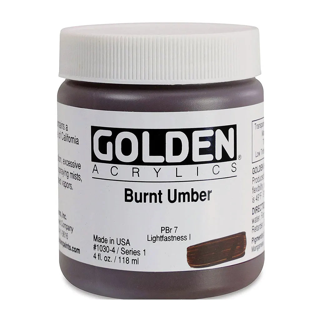 Golden Heavy Body Acrylic 4oz Burnt Umber S1