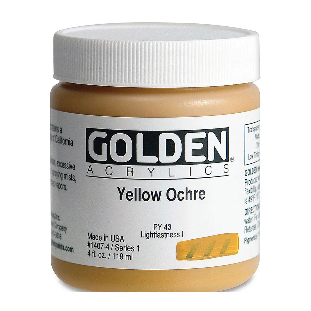 Golden Heavy Body Acrylic 4oz Yellow Ochre S1