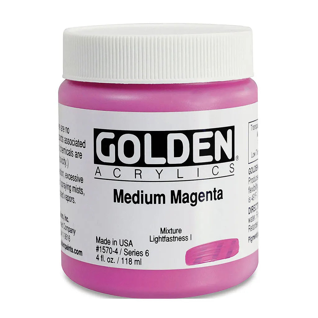 Golden Heavy Body Acrylic 4oz Medium Magenta S6