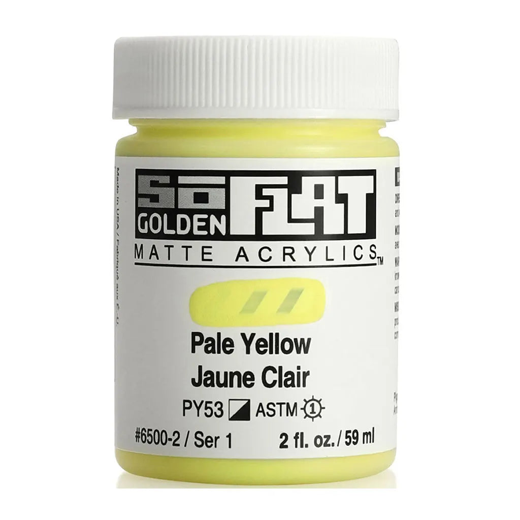 Golden SoFlat Matte Acrylic Paint 2oz Pale Yellow S1