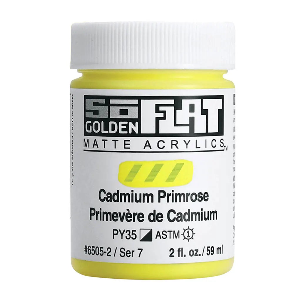 Golden SoFlat Matte Acrylic Paint 2oz Cadmium Primrose S7