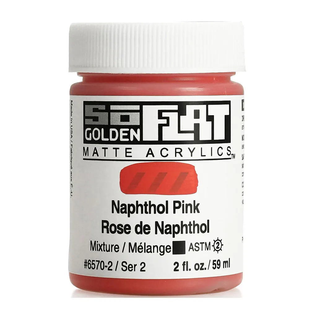 Golden SoFlat Matte Acrylic Paint 2oz Naphthol Pink S2