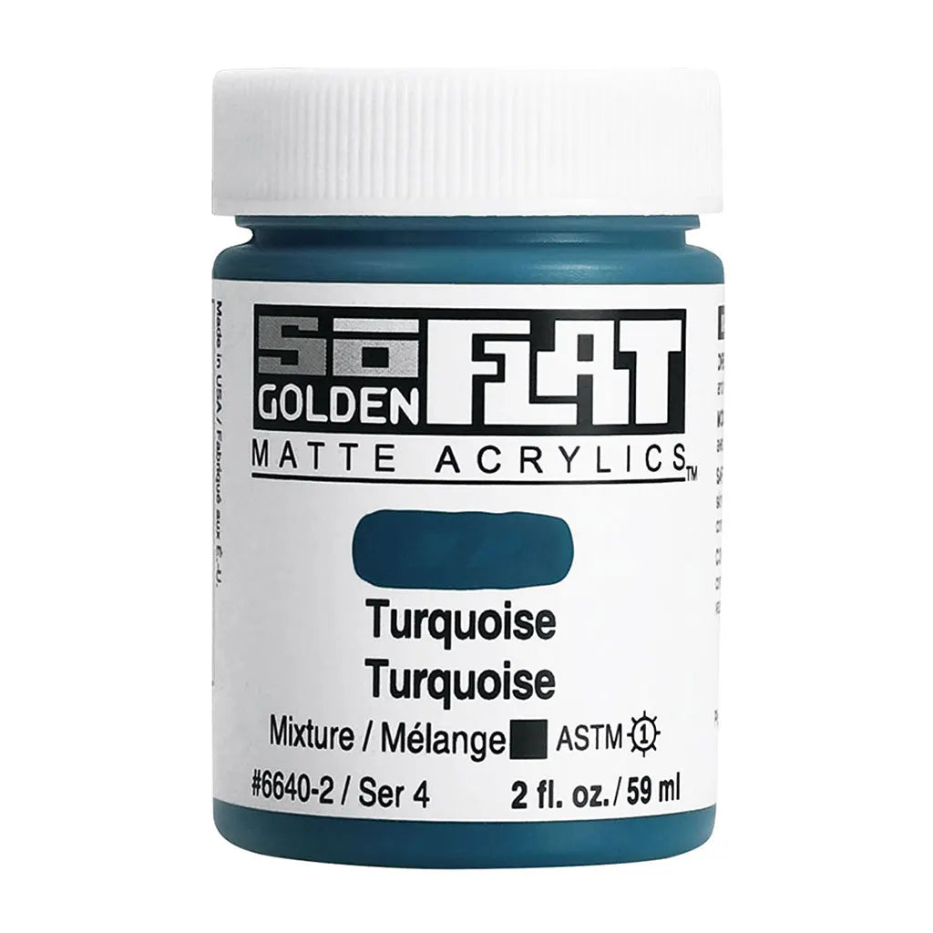 Golden SoFlat Matte Acrylic Paint 2oz Turquoise S4