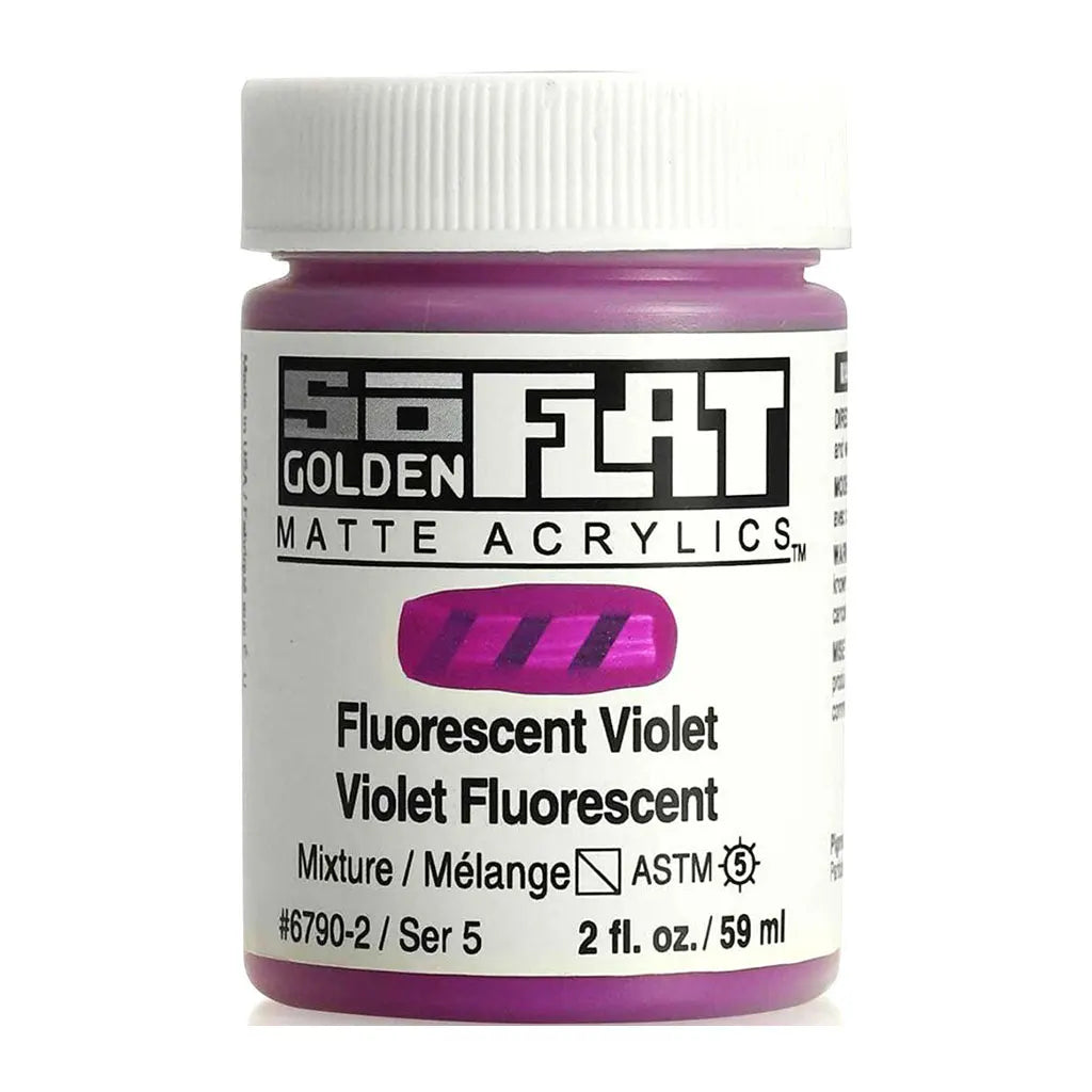 Golden SoFlat Matte Acrylic Paint 2oz Fluorescent Violet S5
