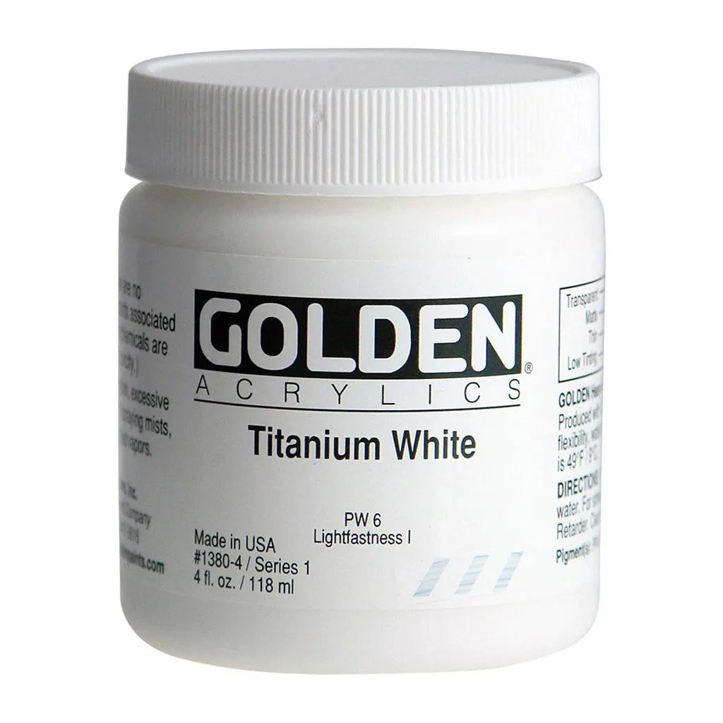 Golden Heavy Body Acrylic 4oz Titanium White S1