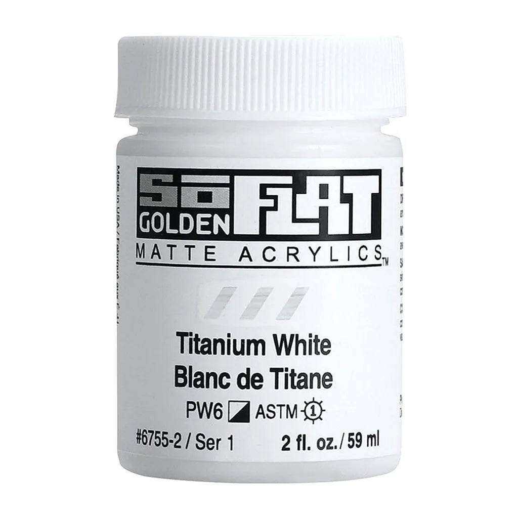 Golden SoFlat Matte Acrylic Paint 2oz Titanium White S1