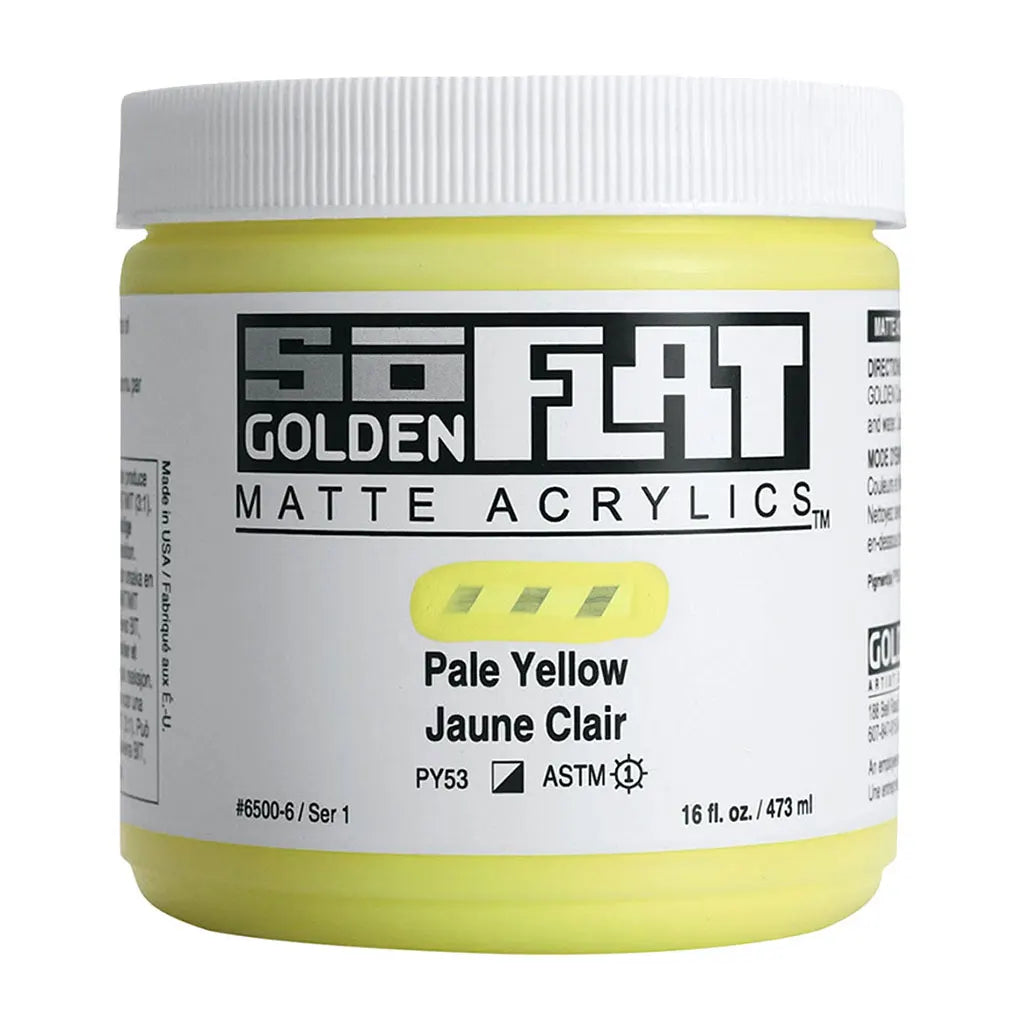 Golden SoFlat Matte Acrylic Paint 16oz Pale Yellow S1
