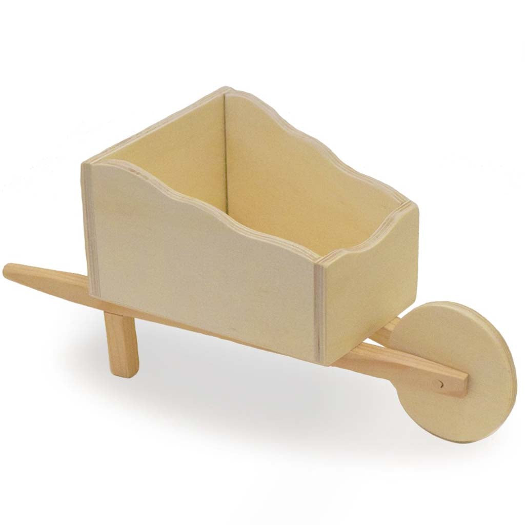 Wood Craft: 25.5cm x 10.2cm x 12cm Large DIY Wheelbarrow