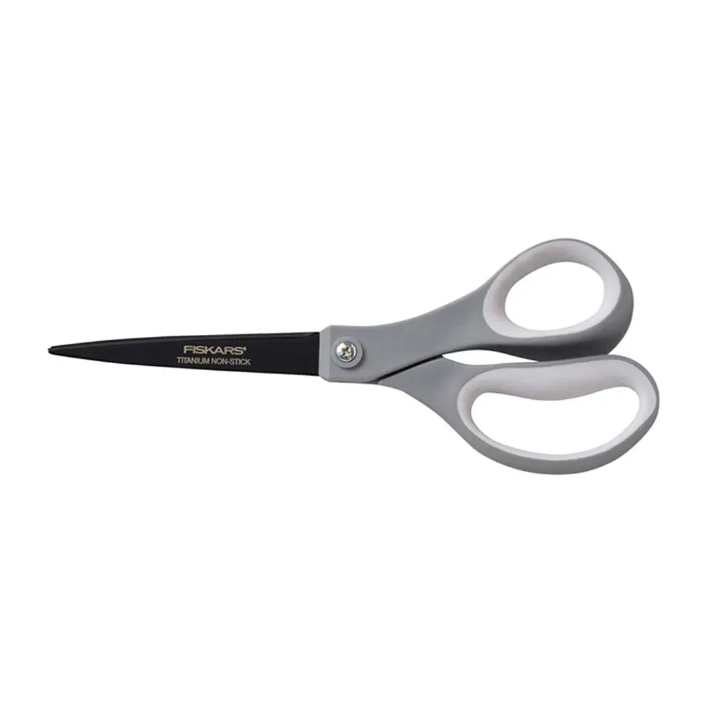 Fiskars Performance 8in Softgrip Straight (Silver) Titanium Scissors, 2Pk