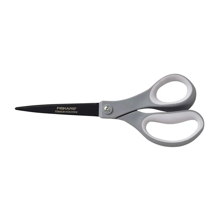 Fiskars Performance 8in Softgrip Straight (Silver) Titanium Scissors, 2Pk
