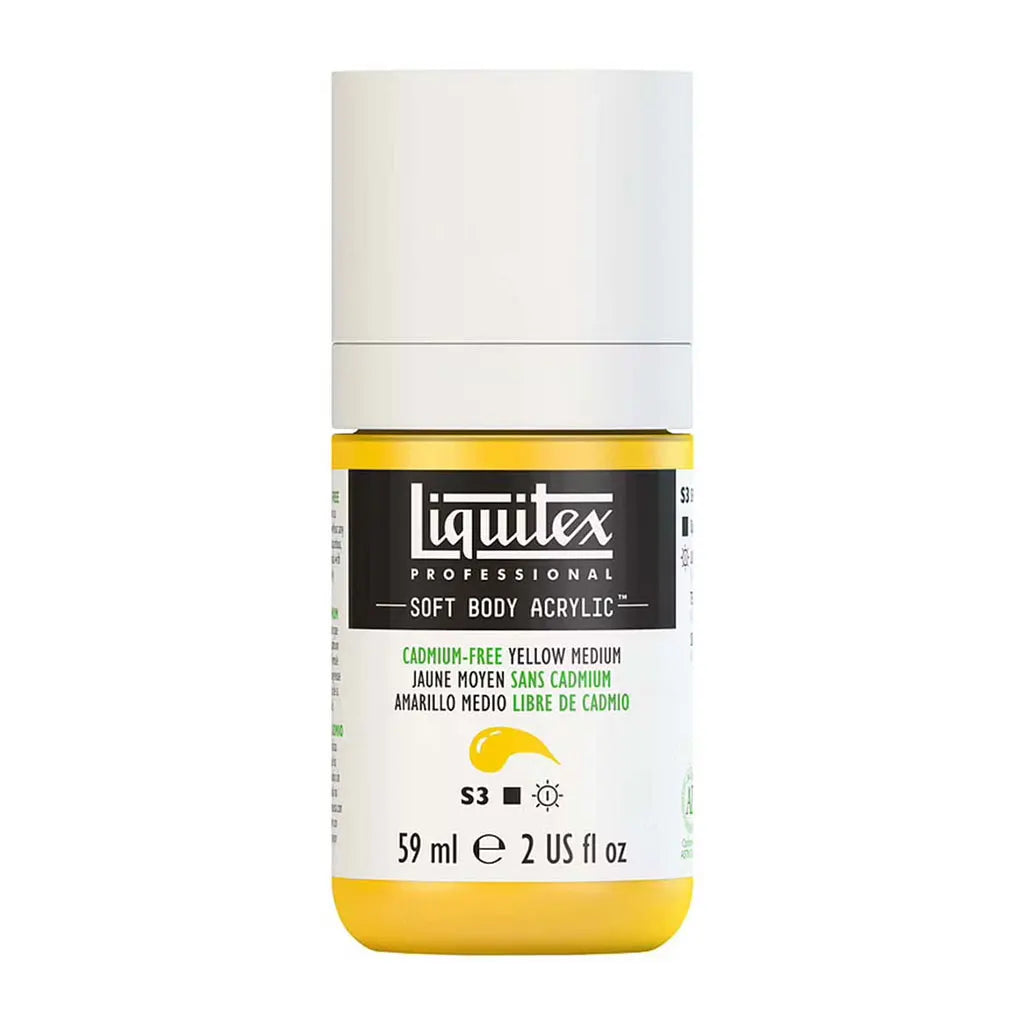 Liquitex Professional Soft Body Acrylic 59ml (2oz) Bottle Cadmium Free Yellow Med S3