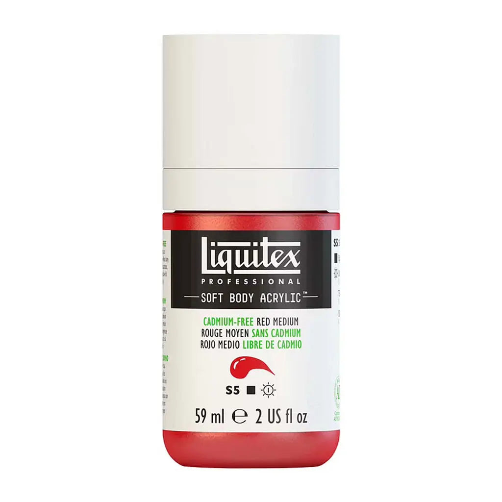 Liquitex Professional Soft Body Acrylic 59ml (2oz) Bottle Cadmium Free Red Medium S5