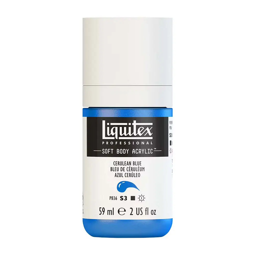 Liquitex Professional Soft Body Acrylic 59ml (2oz) Bottle Cerulean Blue S3