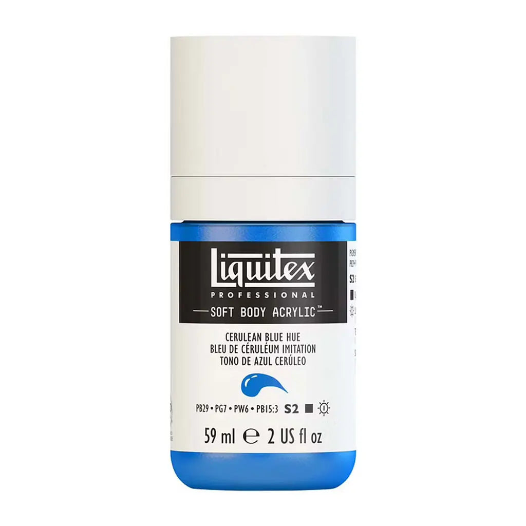 Liquitex Professional Soft Body Acrylic 59ml (2oz) Bottle Cerulean Blue Hue S2
