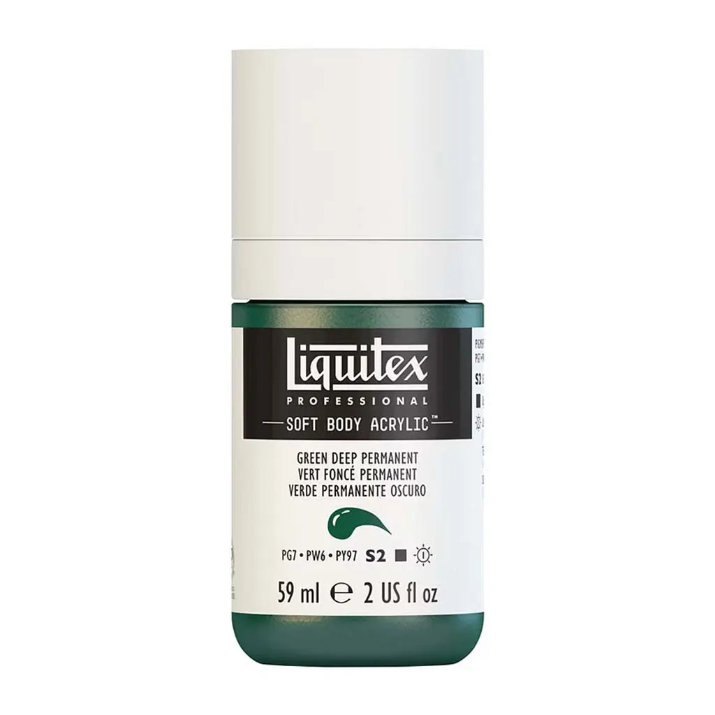 Liquitex Professional Soft Body Acrylic 59ml (2oz) Bottle Deep Green Permanent S2
