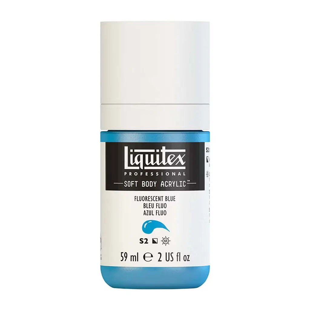 Liquitex Professional Soft Body Acrylic 59ml (2oz) Bottle Fluorescent Blue S2
