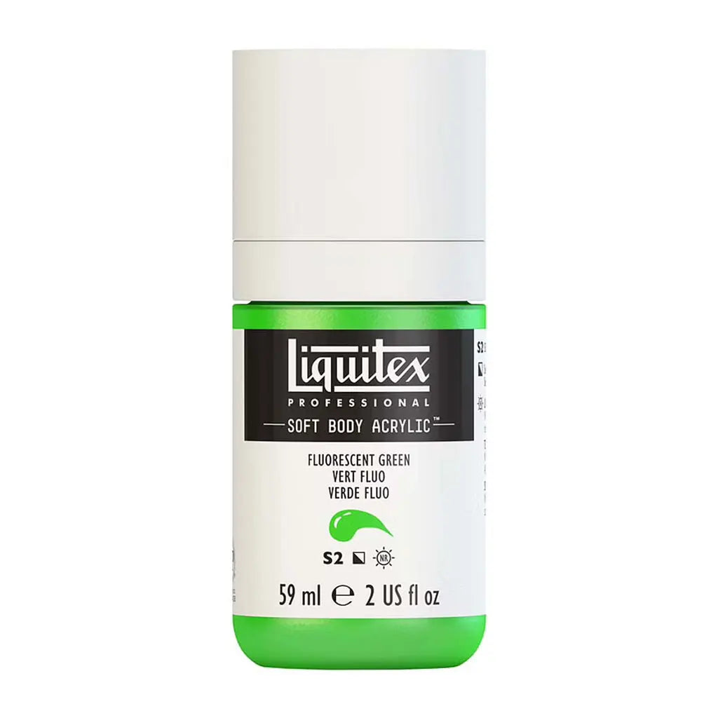 Liquitex Professional Soft Body Acrylic 59ml (2oz) Bottle Fluorescent Green S2