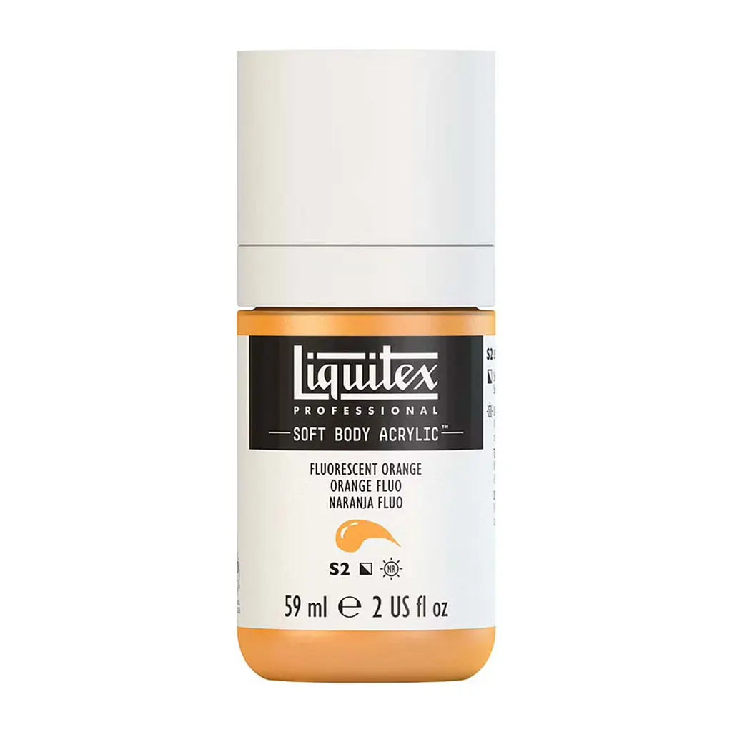 Liquitex Professional Soft Body Acrylic 59ml (2oz) Bottle Fluorescent Orange S2