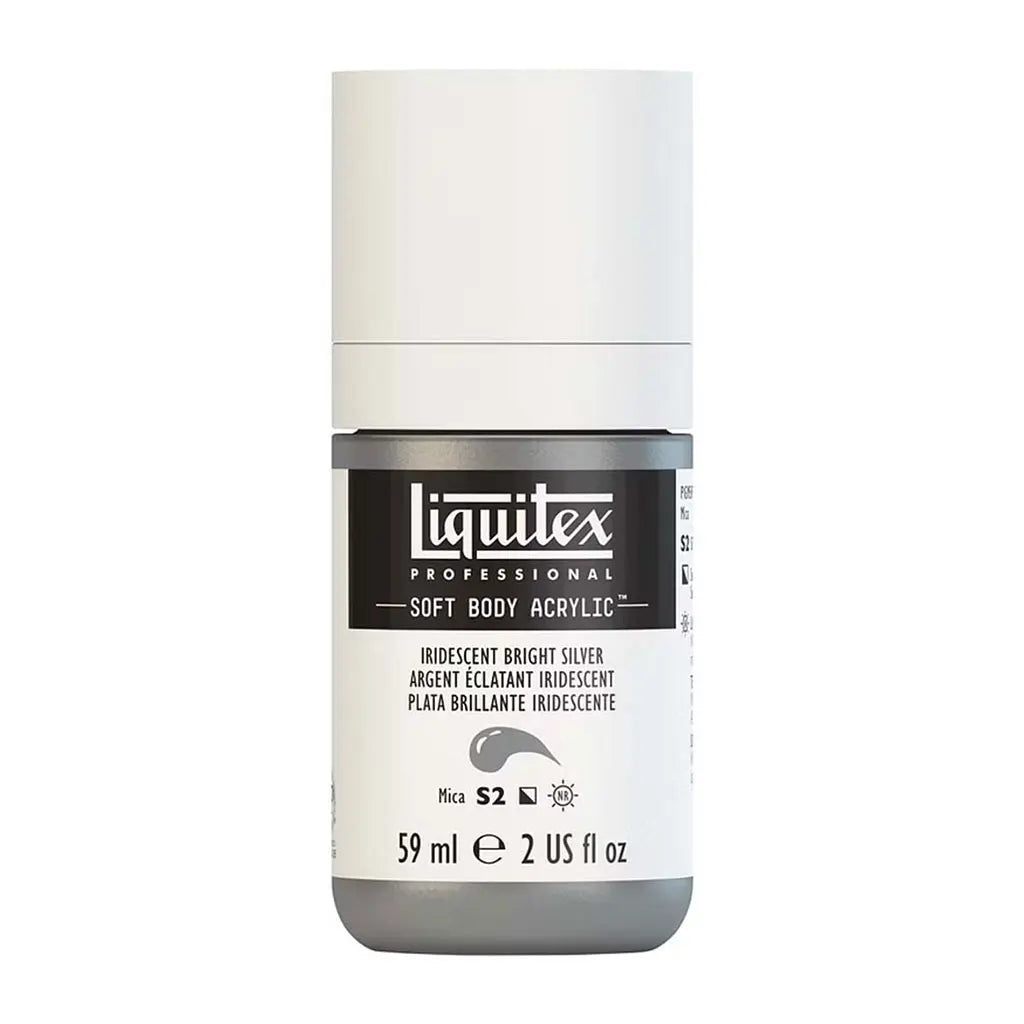 Liquitex Professional Soft Body Acrylic 59ml (2oz) Bottle Iridescent Bright Silver S2