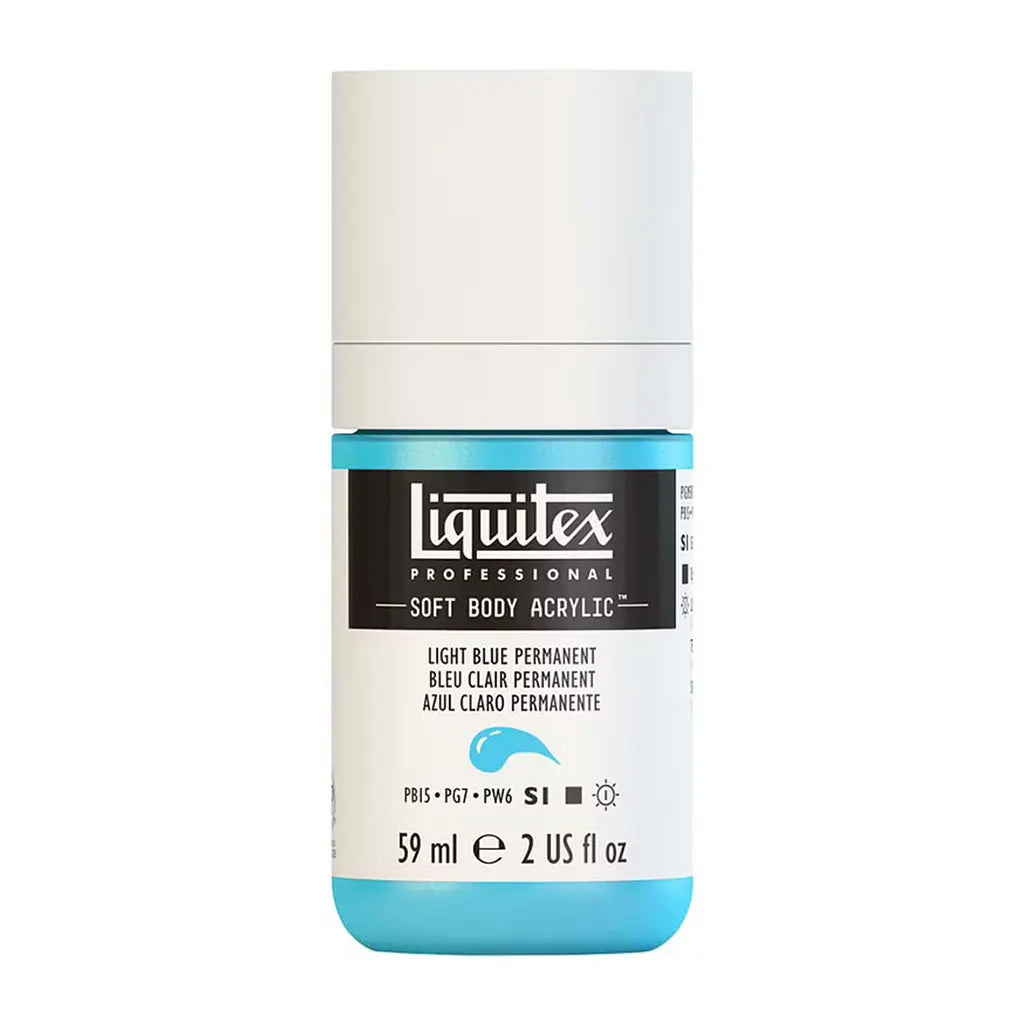 Liquitex Professional Soft Body Acrylic 59ml (2oz) Bottle Light Blue Permanent S1