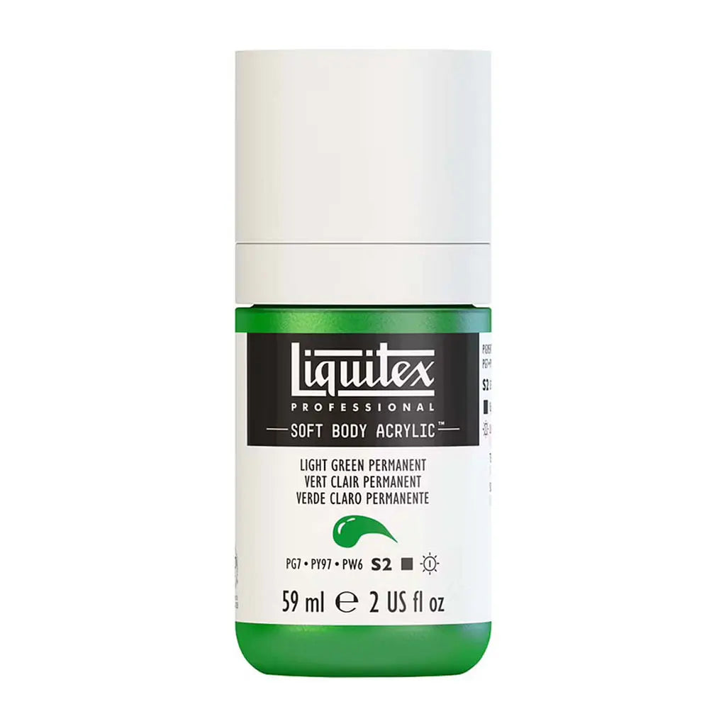 Liquitex Professional Soft Body Acrylic 59ml (2oz) Bottle Light Green Permanent S2