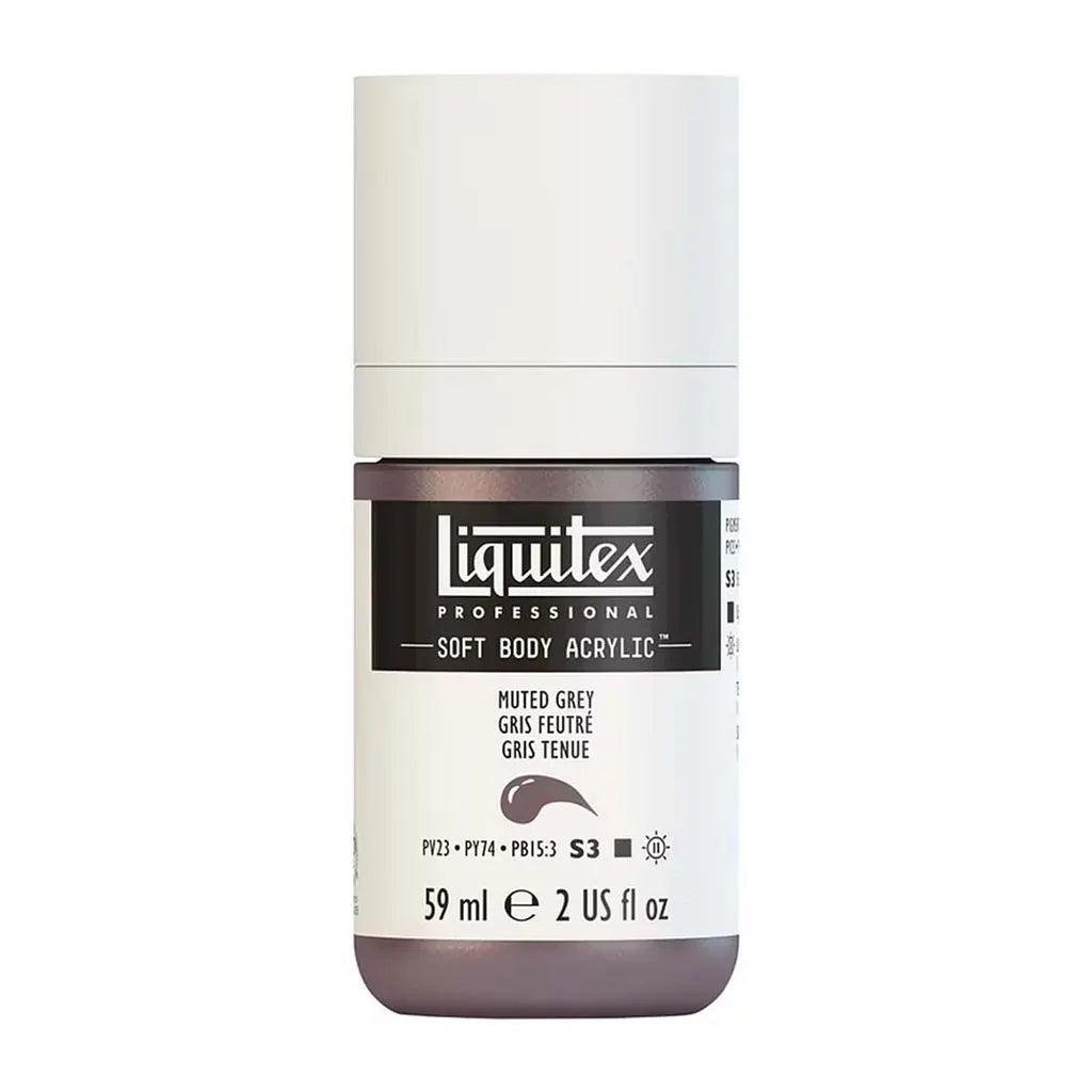 Liquitex Professional Soft Body Acrylic 59ml (2oz) Bottle Muted Grey S3