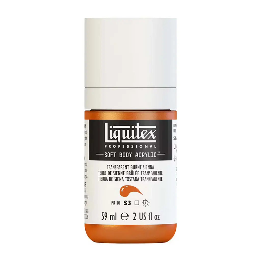 Liquitex Professional Soft Body Acrylic 59ml (2oz) Bottle Transparent Burnt Sienna S3