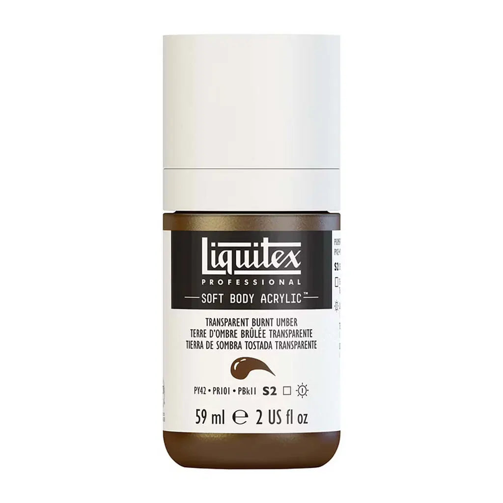 Liquitex Professional Soft Body Acrylic 59ml (2oz) Bottle Transparent Burnt Umber S2