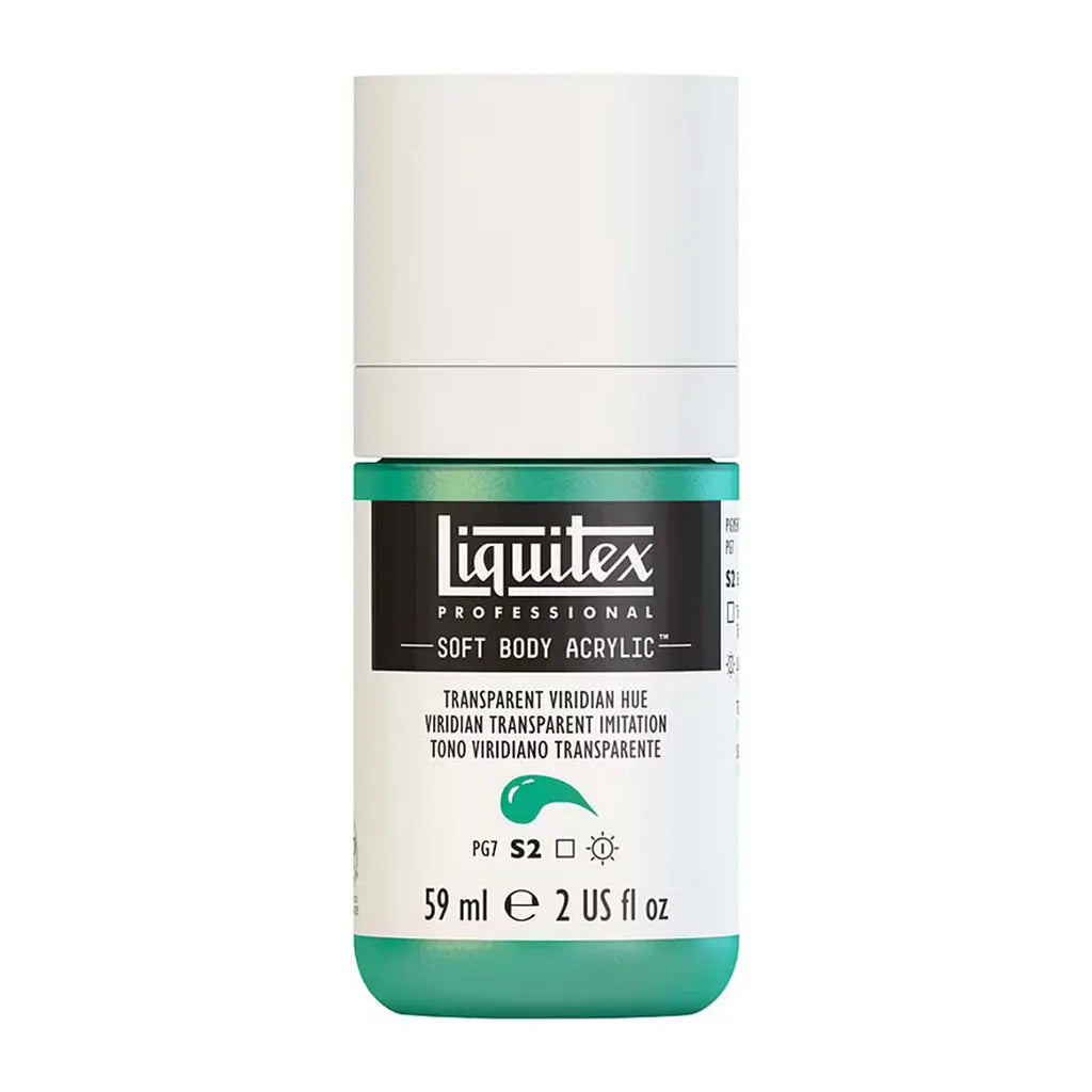 Liquitex Professional Soft Body Acrylic 59ml (2oz) Bottle Transparent Viridian Hue S2