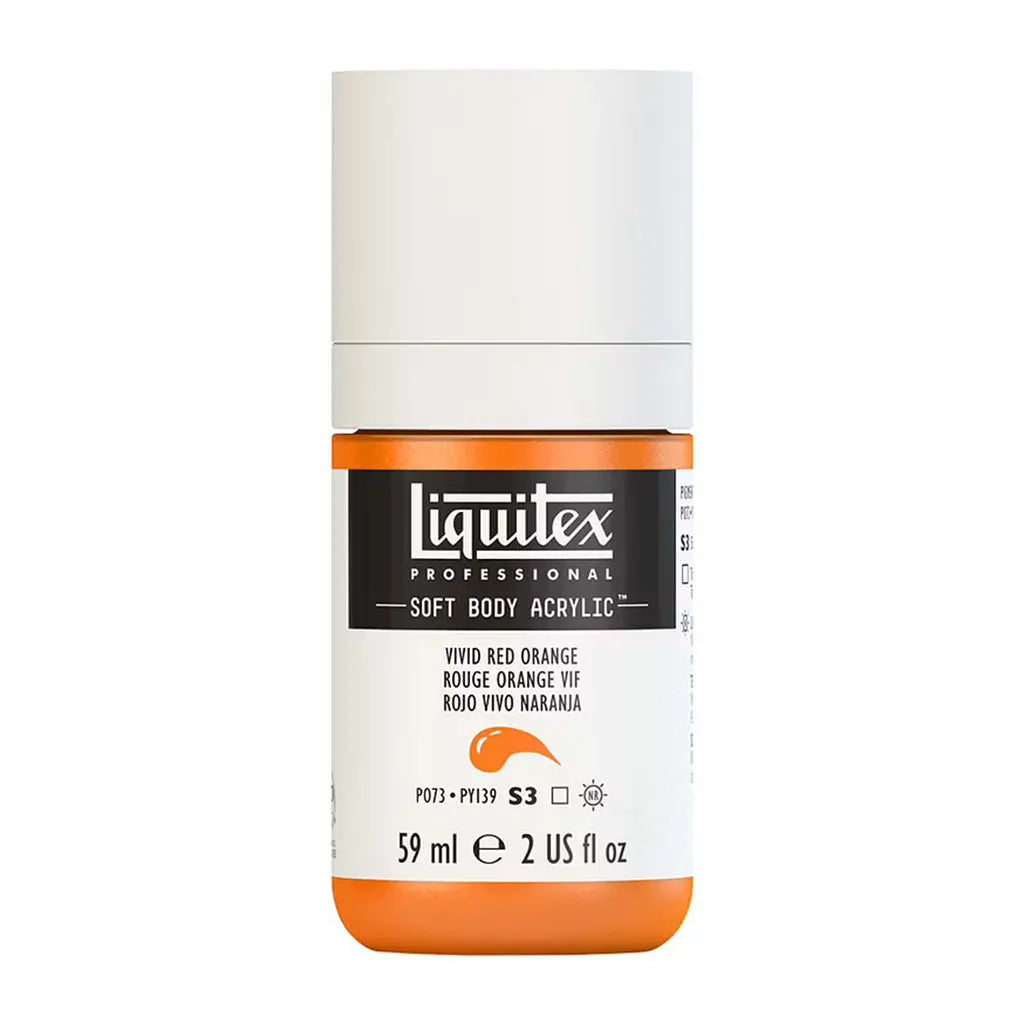 Liquitex Professional Soft Body Acrylic 59ml (2oz) Bottle Vivid Red Orange S3