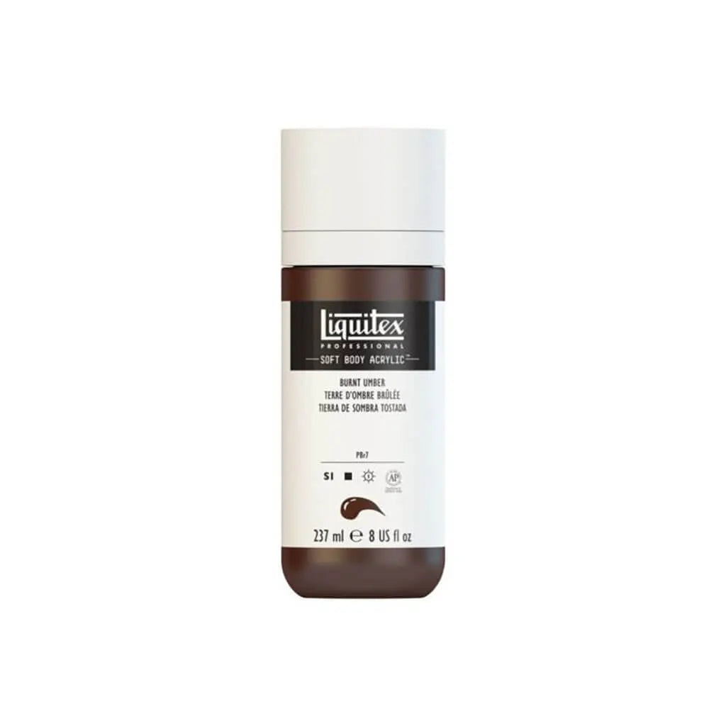 Liquitex Professional Soft Body Acrylic 237ml (8oz) Bottle Burnt Umber S1