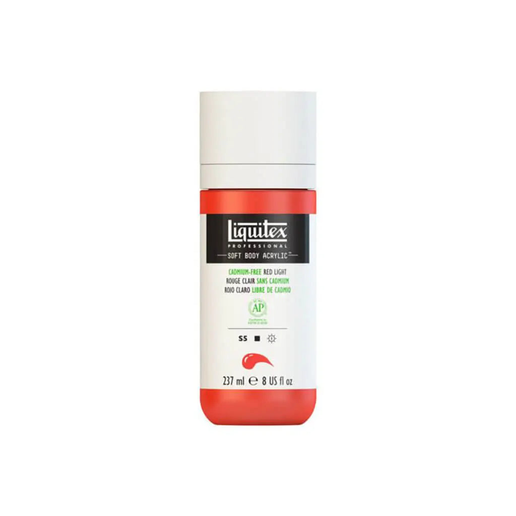 Liquitex Professional Soft Body Acrylic 237ml (8oz) Bottle Cadmium Free Red Light S5
