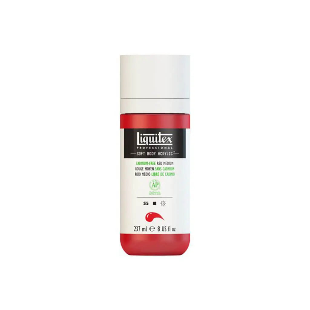 Liquitex Professional Soft Body Acrylic 237ml (8oz) Bottle Cadmium Free Red Medium S5