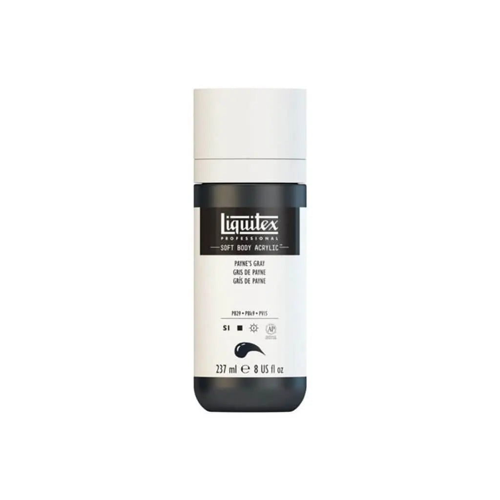 Liquitex Professional Soft Body Acrylic 237ml (8oz) Bottle Paynes Gray S1