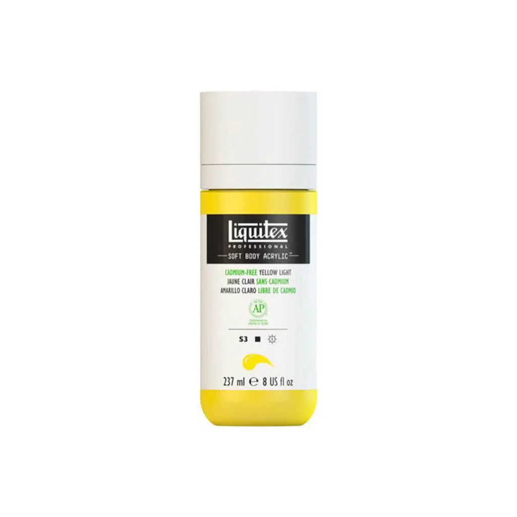 Liquitex Professional Soft Body Acrylic 237ml (8oz) Bottle Cadmium Free Yellow Lt S3