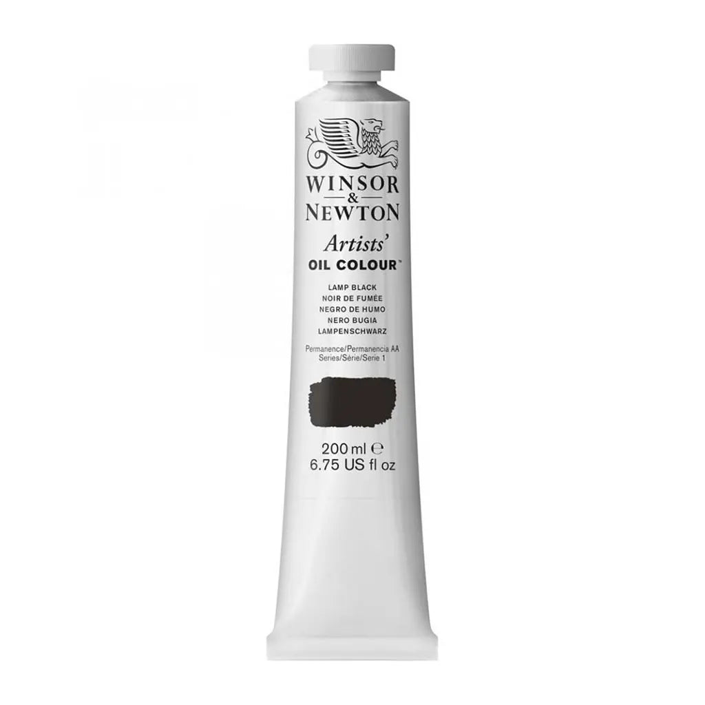 Winsor & Newton Artists Oil Colour 200ml Lamp Black S1