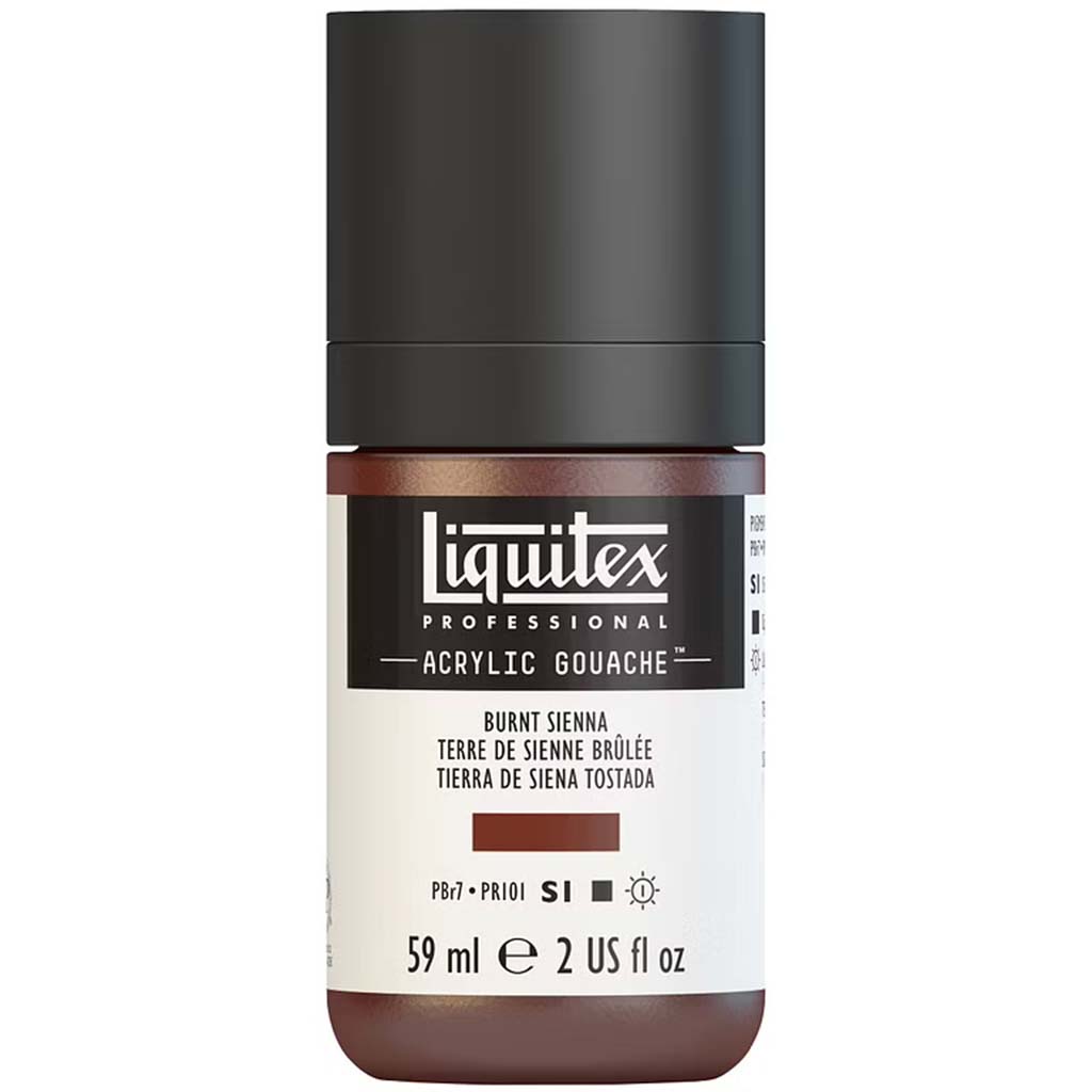Liquitex Professional Acrylic Gouache 59ml (2oz) Bottle Burnt Sienna S1