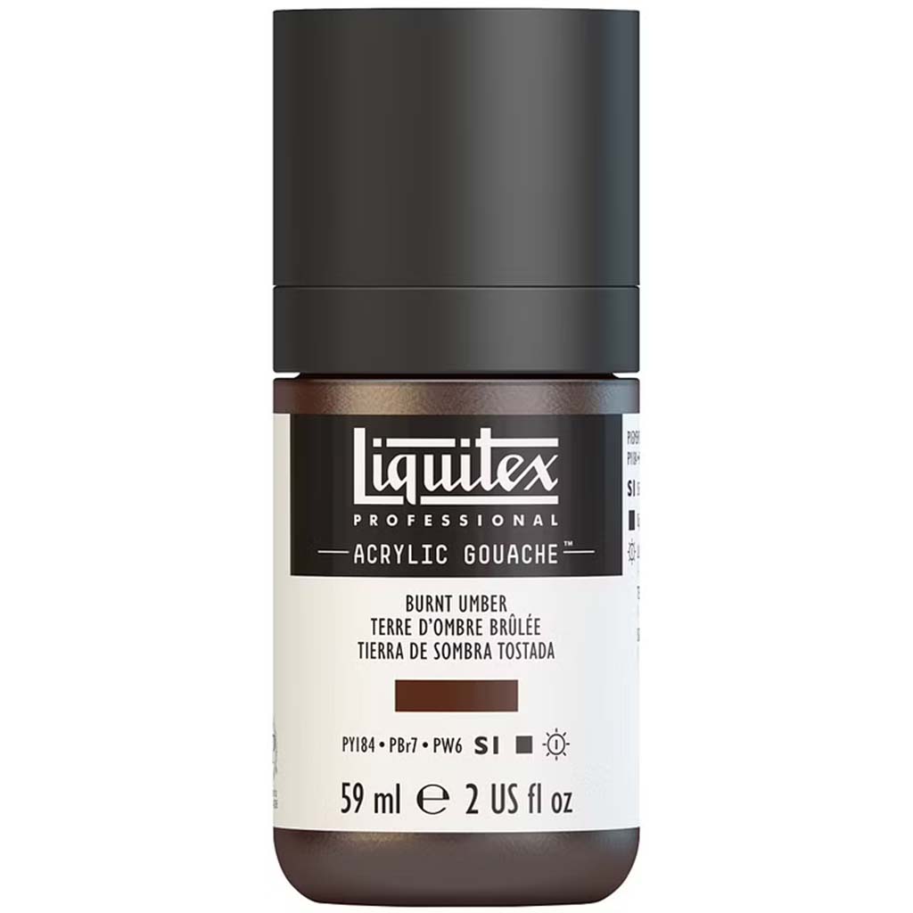 Liquitex Professional Acrylic Gouache 59ml (2oz) Bottle Burnt Umber S1