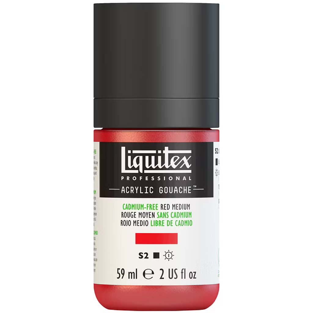 Liquitex Professional Acrylic Gouache 59ml (2oz) Bottle Cadmium Free Red Med S2