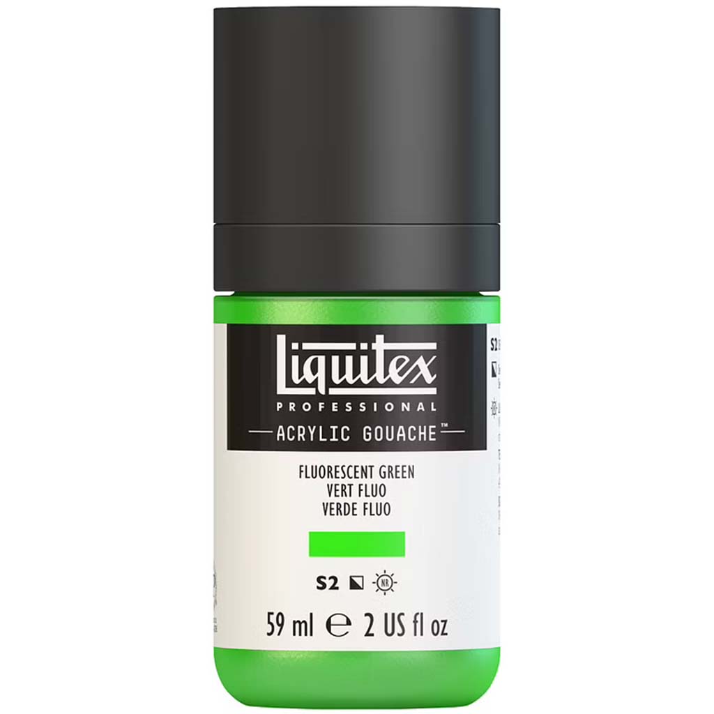 Liquitex Professional Acrylic Gouache 59ml (2oz) Bottle Fluorescent Green S2