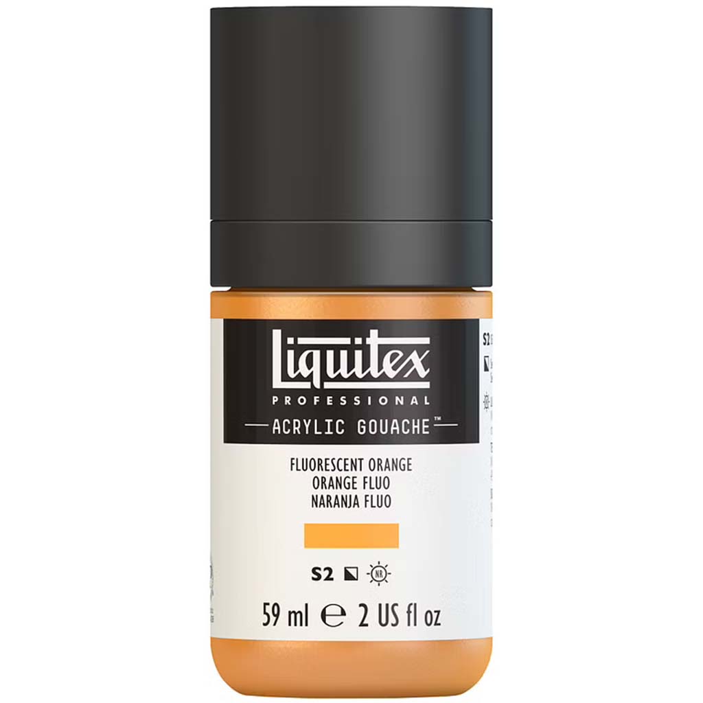 Liquitex Professional Acrylic Gouache 59ml (2oz) Bottle Fluorescent Orange S2