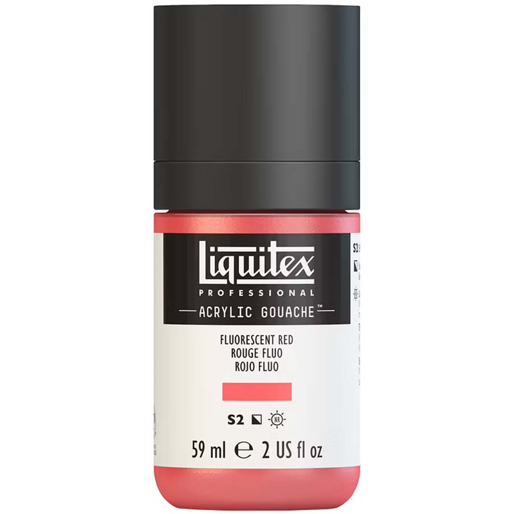 Liquitex Professional Acrylic Gouache 59ml (2oz) Bottle Fluorescent Red S2