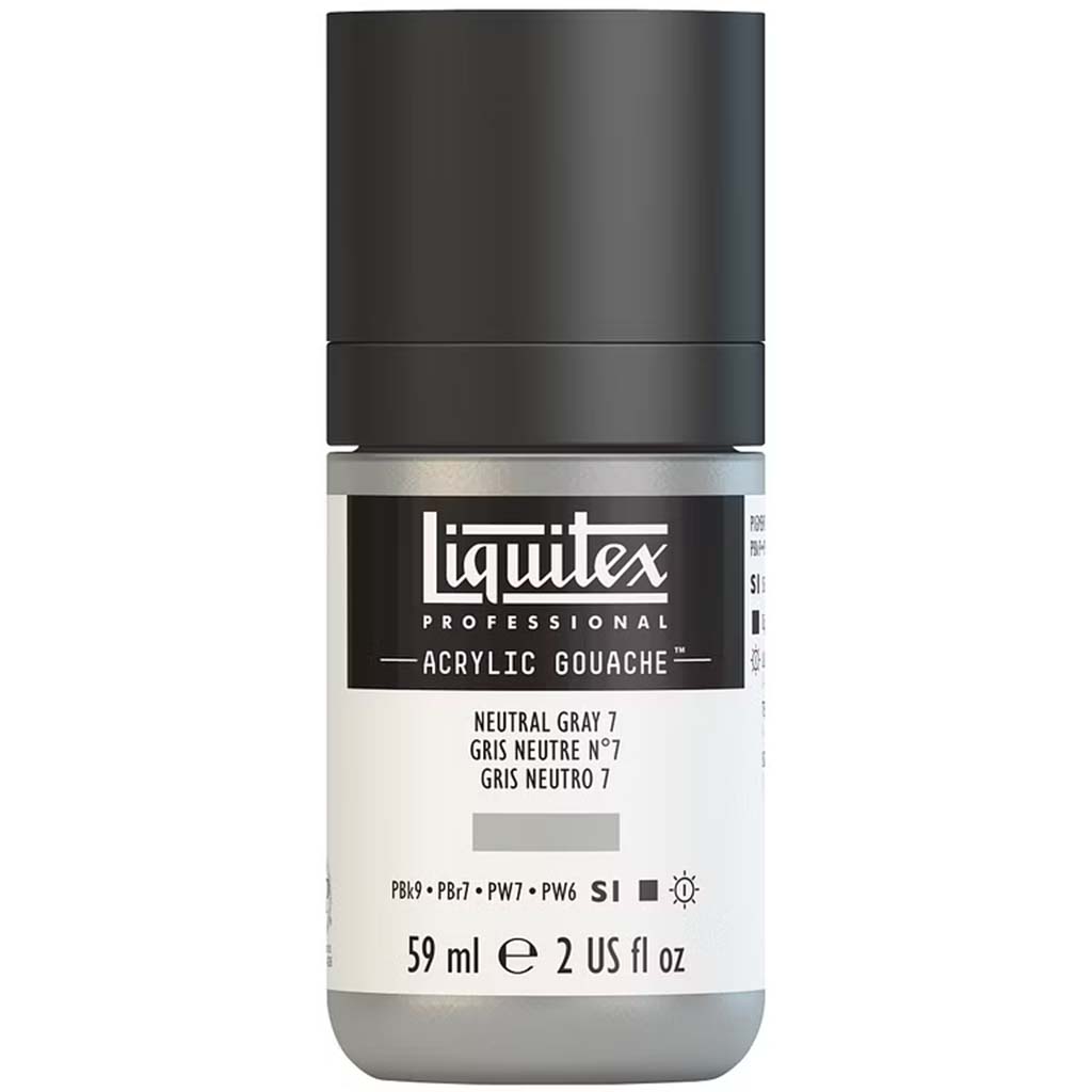 Liquitex Professional Acrylic Gouache 59ml (2oz) Bottle Neutral Grey 7 S1