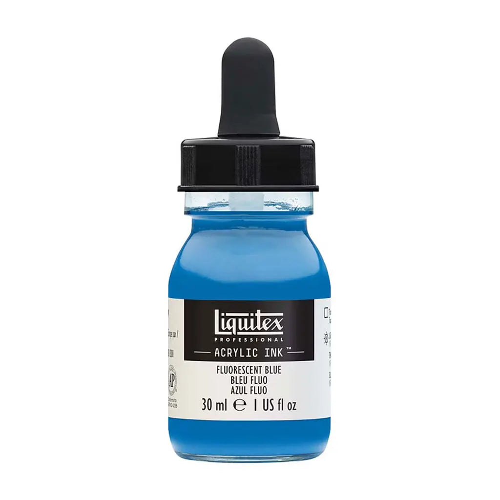 Liquitex Professional Acrylic Ink 1oz Bottle Fluorescent Blue