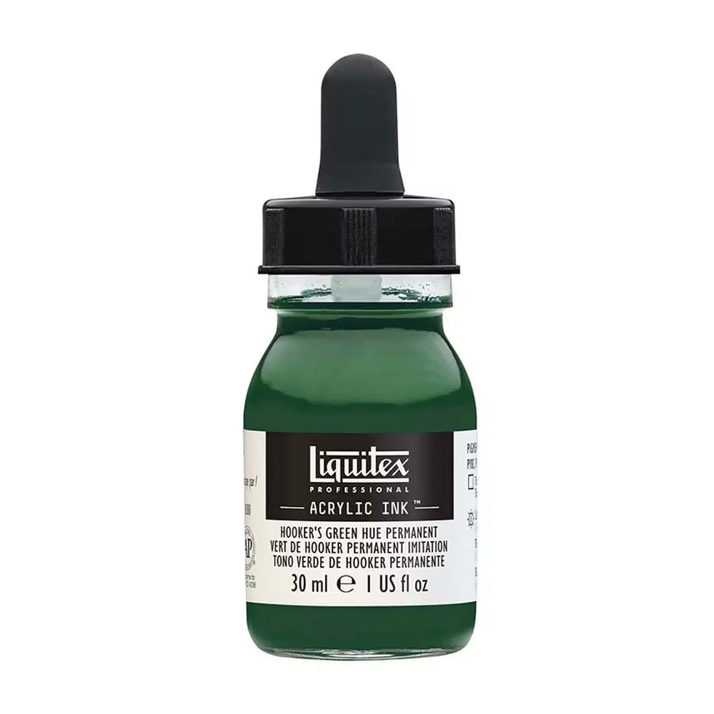 Liquitex Professional Acrylic Ink 1oz Bottle  Hookers Green Hue Permanent