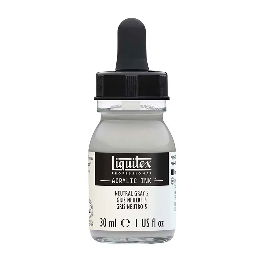 Liquitex Professional Acrylic Ink 1oz Bottle Neutral Grey 5