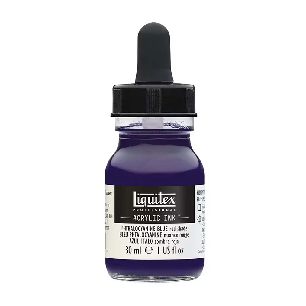 Liquitex Professional Acrylic Ink 1oz Bottle Phthalocyanine Blue Red Shade